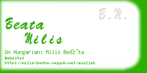 beata milis business card